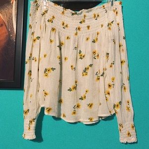 60’s style off the shoulder top